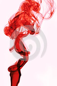 Red Smoke on White Background