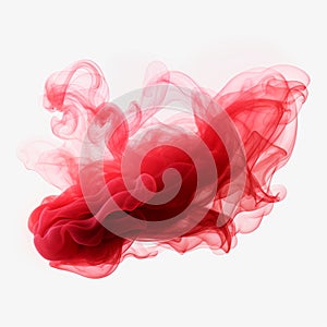 Red Smoke on White Background with Steam Effect