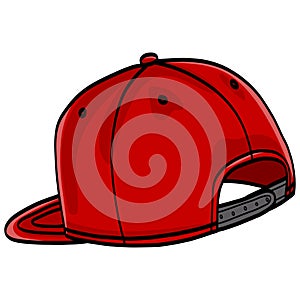 Red Snapback Baseball Cap Hat Illustration Vector