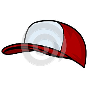 Red Snapback Trucker Hat Baseball Cap Illustration Vector Icon