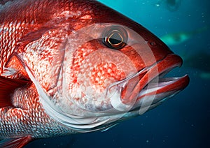 Red Snapper in the ocean water. Ai generative