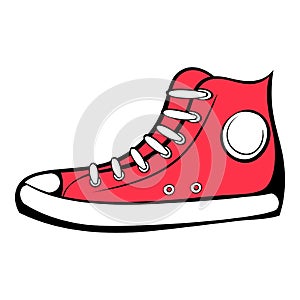 Red sneaker icon cartoon