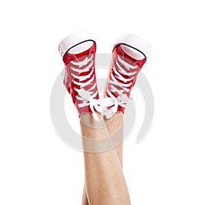 Red sneakers