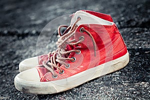 Red sneakers