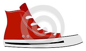 Red sneakers, illustration, vector