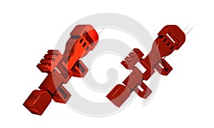 Red Sniper optical sight icon isolated on transparent background. Sniper scope crosshairs.