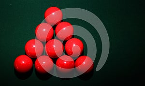 Red Snooker Balls on Table