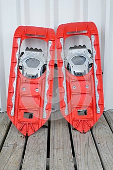 Red Snowshoes for walking on snow