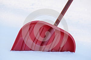 Red snowshovel