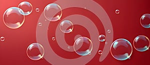 Red Soap Bubbles Digital Background Design Graphic Banner Website Flyer Ads Gift Card Template