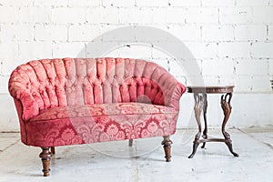 Red sofa couch