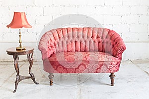 Red sofa couch