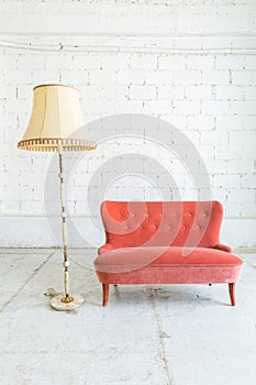 Red sofa couch