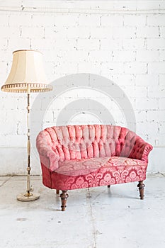 Red sofa couch