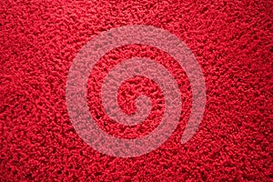 Red soft textured shag carpet