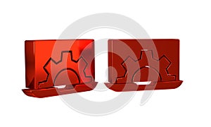 Red Software, web development, programming concept icon isolated on transparent background. Programming language and