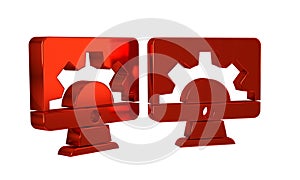 Red Software, web development, programming concept icon isolated on transparent background. Programming language and