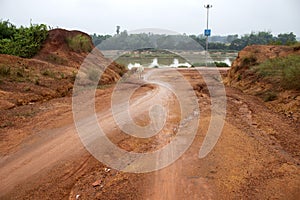 red soil road to Silasboty river