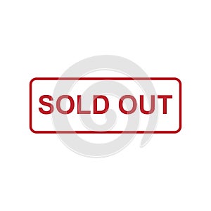 red sold out mark label or sticker vector design