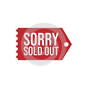 Red Sold out tag icon symbol