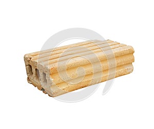 Red solid brick on a white background.