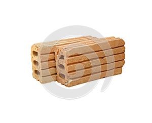 Red solid brick on a white background.