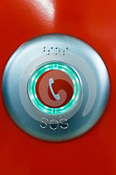 Red SOS emergency telephone button