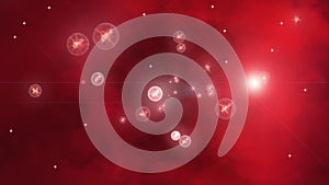 Red space activity with many little stars, modern 3d render abstraction, computer generated