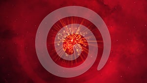 Red space activity with many little stars, modern 3d render abstraction, computer generated