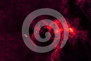 Red space nebula. Elements of this image were furnished by NASA