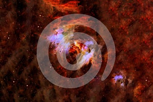 Red space nebula. Elements of this image were furnished by NASA.