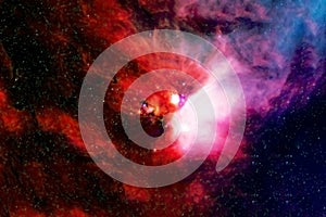 Red space nebula. Elements of this image were furnished by NASA.