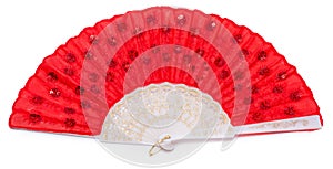 Red spanish fan isolated