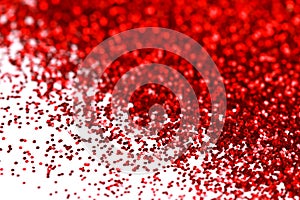 Red Sparkle Glitter background. Holiday, Christmas, Valentines, Beauty and Nails abstract texture