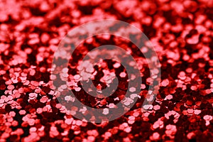 Red Sparkle Glitter background. Holiday, Christmas, Valentines, Beauty and Nails abstract texture