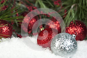 Red Sparkly Christmas Ornaments