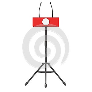 Red Speaker Podium on Tripod