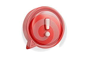 Red Speech Bubble with Exclamation Mark Icon