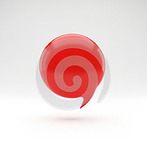 Red Speech Bubble Icon with Subtle Shadow on a White Background chat icon message