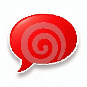 Red speech bubble isolated on transparent background