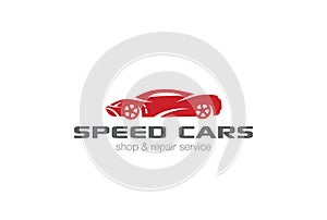 Red Speed Car Logo design vector template.