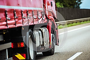 Red Truck on the Road