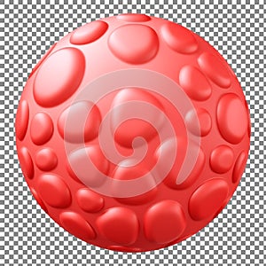 Red sphere with bubble texture