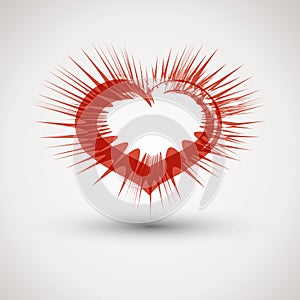 Red spiky heart