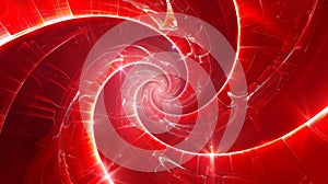 Red spiral appears against black background