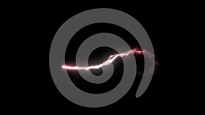 Red Spiral Light Streak Moving and Wiggle,with Glow and Particles,isolated on Black Background,4K Video Element