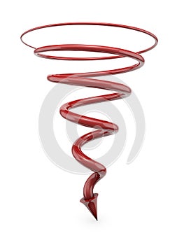 Red spiral line with arrow photo