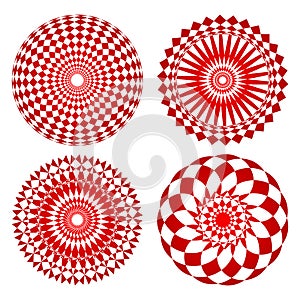 Red spirograph ornament tattoo