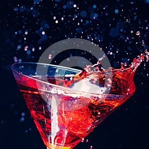 Red splashing cocktail