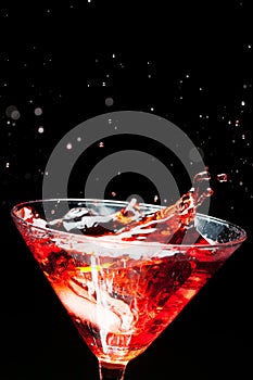 Red splashing cocktail